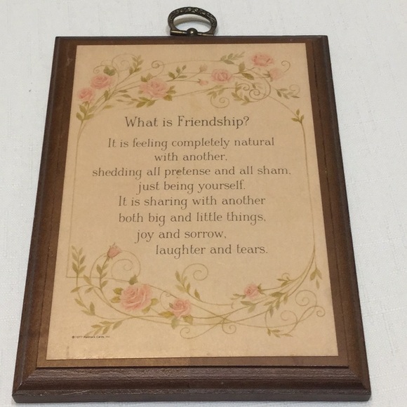 Hallmark What is Friendship Plaque Vintage 1977 - Picture 2 of 3